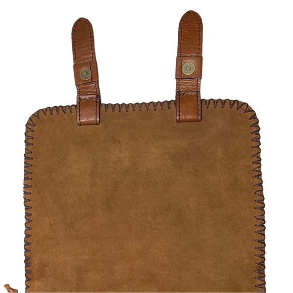 Patricia Nash Zig Zag Whipstitch Patchwork Armeno Leather Messenger bag - Picture 11 of 13